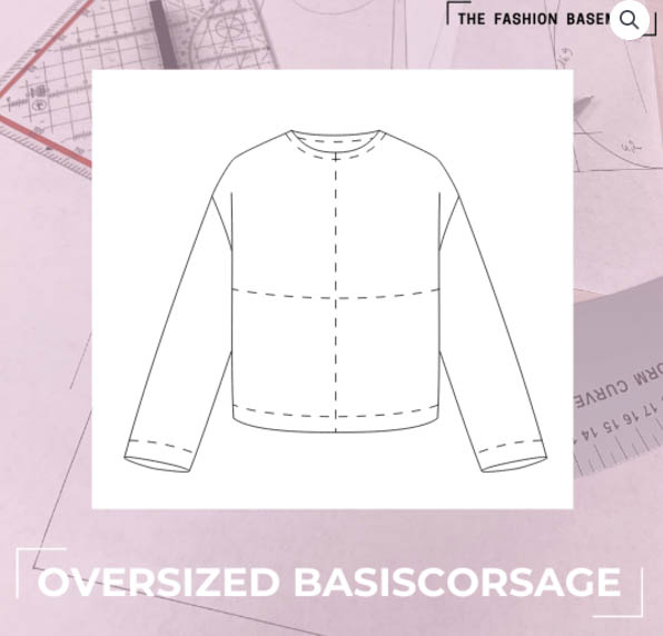Patroon basiscorsage oversized pasvorm maat 48 - 64 / cupmaten A-1 van "The Fashion Basement"